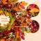 22" Berry Branches Fall Wreath with Colorful Leaves, Red Autumn Artificial Berries Wreath(Red, Yellow, Orange, Dark)13"D x 13"W x 3"H